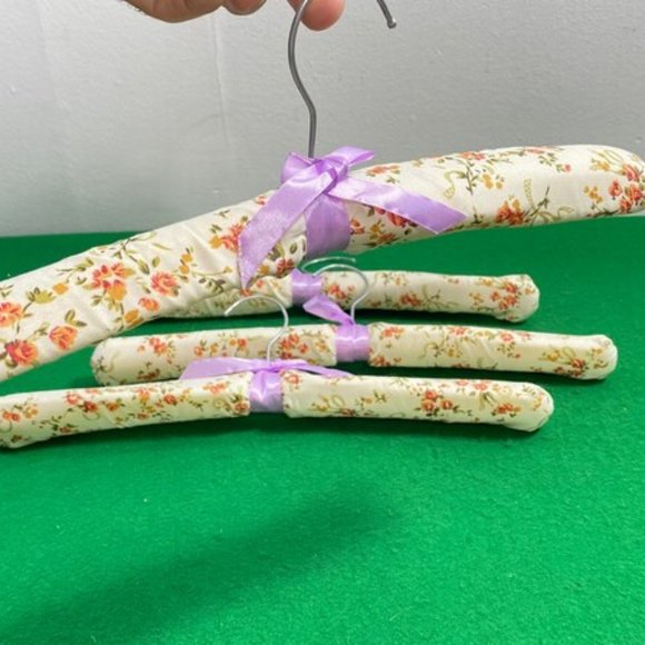 Vintage Fabric Covered Padded Hangers, Beatrice Padded Clothes Hangers - Picture 1 of 10